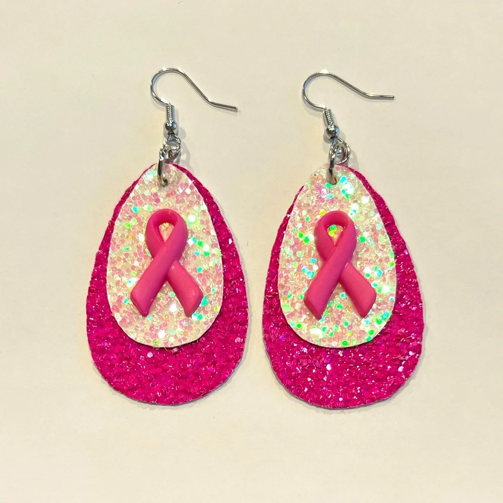 Breast Cancer Awareness earrings - Picture 2 of 7